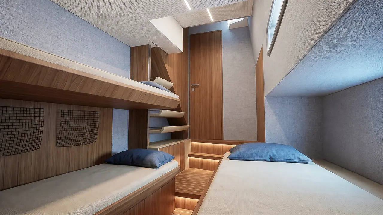 Artyx guest cabin with twin berths