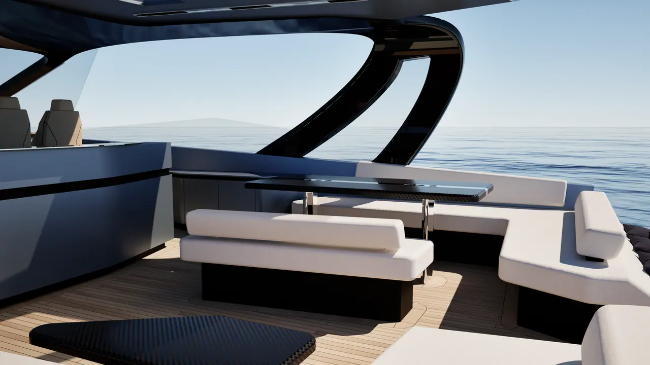 Gaya 58 cockpit lounge and table