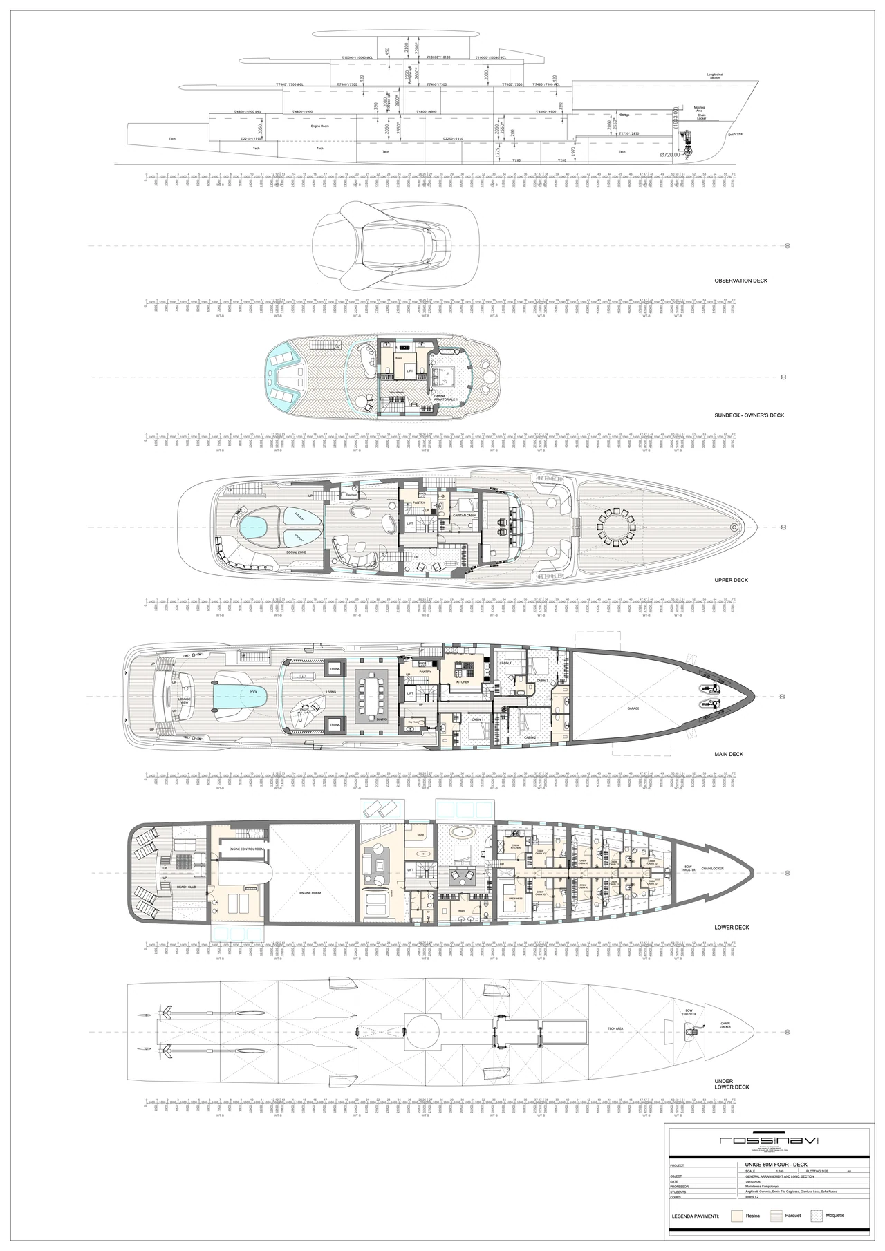 Velado general arrangement drawing, all decks